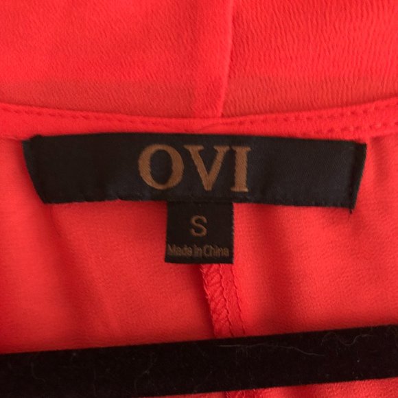 Sheer Sleeveless Blouse in Red/Orange Size Small - Picture 7 of 10